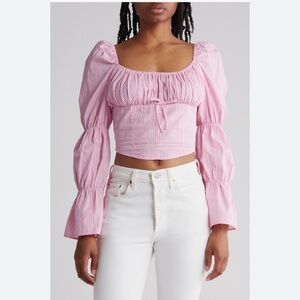 Nordstrom Pink Striped Crop Top